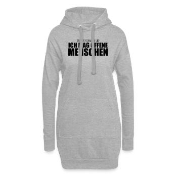 Ich bin OP Schwester und ich mag offene Menschen - Hoodie-Kleid - Grau meliert - Vorne