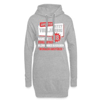 Update Volljährigkeit 18. Geburtstag 18 Geschenk - Hoodie-Kleid - Grau meliert - Vorne