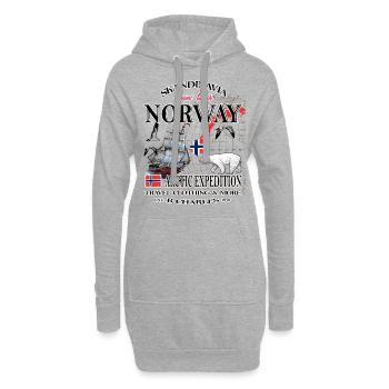 Norway Fishing Skandinavia - Hoodie-Kleid - Grau meliert - Vorne