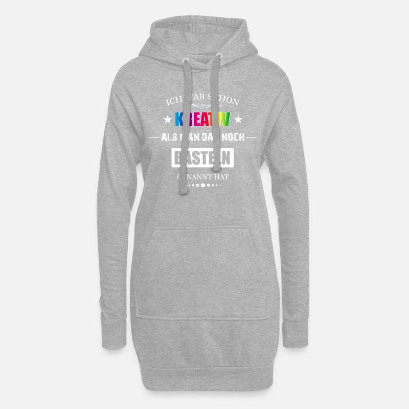 Basteln - Hoodie-Kleid - Grau meliert