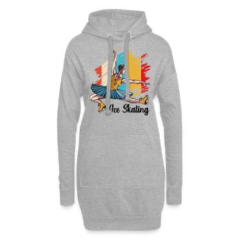 Eislaufen - Hoodie-Kleid - Grau meliert - Vorne