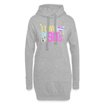 90 I love the 90s Outfit Geschenk Musik - Sweat-shirt à capuche long Femme - gris chiné - Devant