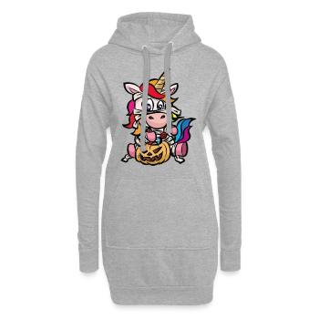 Einhorn Mumie Halloween Kostüm Klopapier - Hoodie-Kleid - Grau meliert - Vorne