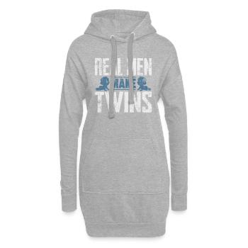 Papa jumeaux - Sweat-shirt à capuche long Femme - gris chiné - Devant