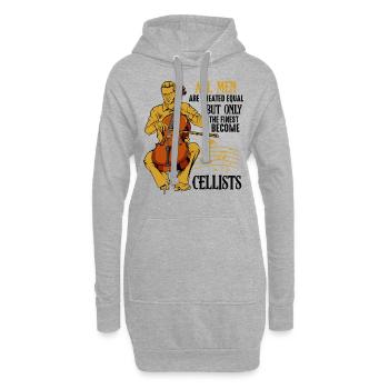 violoncelle - Sweat-shirt à capuche long Femme - gris chiné - Devant