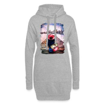 Rostocker Skyline Gehlsdorf - Hoodie-Kleid - Grau meliert - Vorne