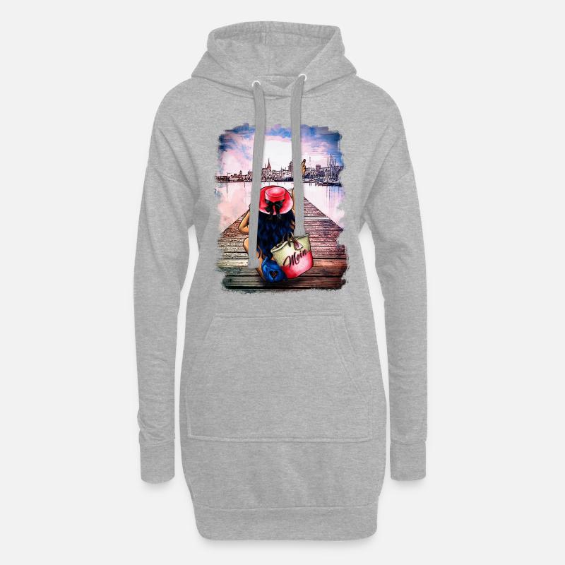 Rostocker Skyline Gehlsdorf - Hoodie-Kleid - Grau meliert