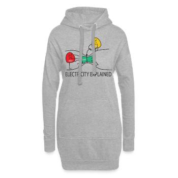 Electricity Explains Funny - Hoodie Dress - heather grey - Front