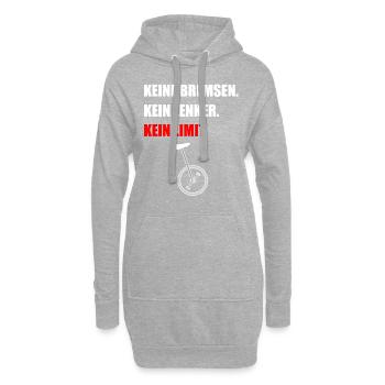 Spruch Einrad fahren - Hoodie-Kleid - Grau meliert - Vorne
