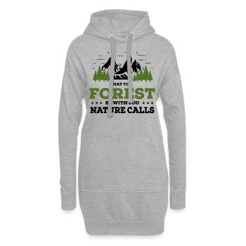 May The Forest Be With You Nature Calls bw - Hoodie-Kleid - Grau meliert - Vorne