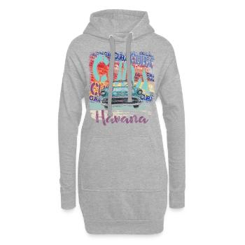 Kuba Havanna Geschenk für Kuba Freunde - Hoodie-Kleid - Grau meliert - Vorne