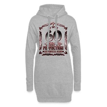 60. Geburtstag - 60 Jahre Alt Geschenk für Papa - Hoodie-Kleid - Grau meliert - Vorne