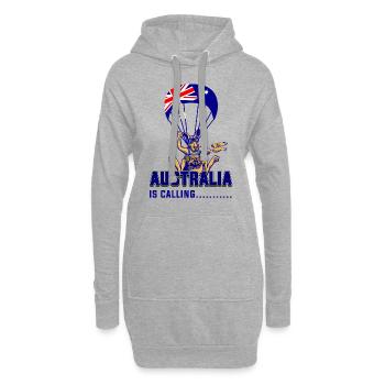 Australia is calling - Hoodie-Kleid - Grau meliert - Vorne