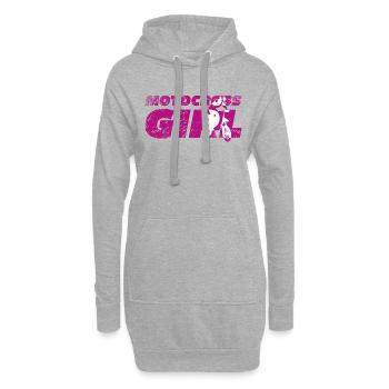 Moto motocross fille - Sweat-shirt à capuche long Femme - gris chiné - Devant
