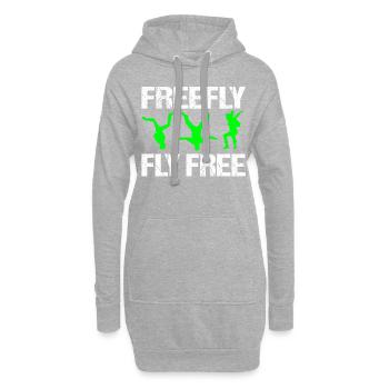 Skydive Freefly, Fallschirm, Fallschirmspringer - Hoodie-Kleid - Grau meliert - Vorne