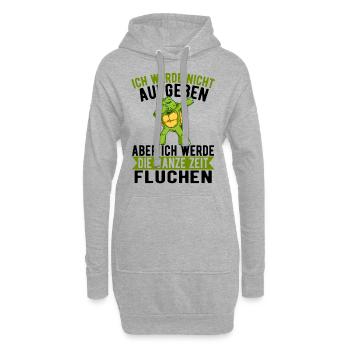 Ich werde nicht aufgeben aber Fluchen Schildkröte - Hoodie-Kleid - Grau meliert - Vorne