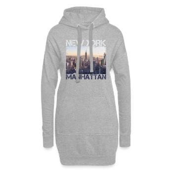 New York City Manhattan NYC USA Big Apple Amerika - Hoodie-Kleid - Grau meliert - Vorne