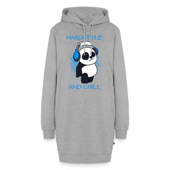 Hardstyle Panda Headset Music - Sweat-shirt à capuche long Femme - gris chiné - Devant