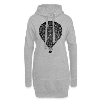 Heißluftballon Mandala Ballon Festival fahrt - Hoodie-Kleid - Grau meliert - Vorne