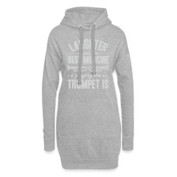 Trompette trompette - Sweat-shirt à capuche long Femme - gris chiné - Devant