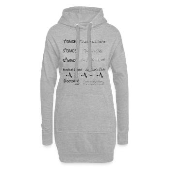 I am a Doctor medicine - Hoodie-Kleid - Grau meliert - Vorne