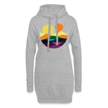 Dessin abstrait de voyage en montgolfière vintage - Sweat-shirt à capuche long Femme - gris chiné - Devant