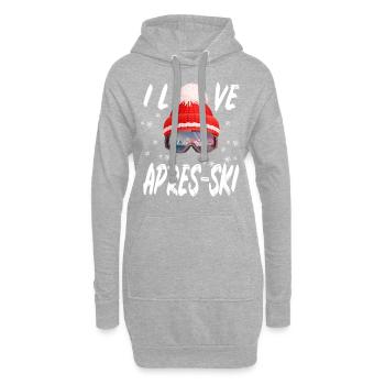 Apres-ski - Sweat-shirt à capuche long Femme - gris chiné - Devant