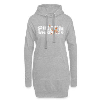 Oiseaux pigeons - Sweat-shirt à capuche long Femme - gris chiné - Devant