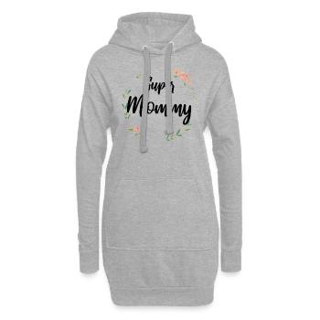 Super maman meilleur cadeau maman préféré maman - Sweat-shirt à capuche long Femme - gris chiné - Devant