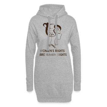 Les droits des femmes sont des droits humains - Sweat-shirt à capuche long Femme - gris chiné - Devant