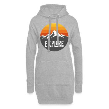 mountain sun explorer - Hoodie Dress - heather grey - Front