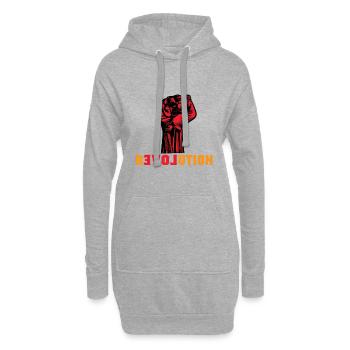 Cadeau de résistance Revolution demo love - Sweat-shirt à capuche long Femme - gris chiné - Devant