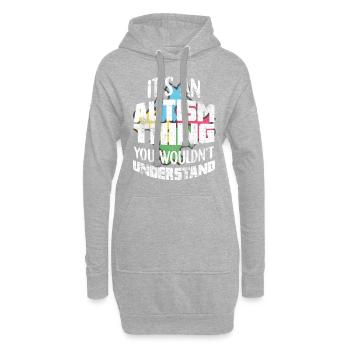 Autismus - Hoodie-Kleid - Grau meliert - Vorne