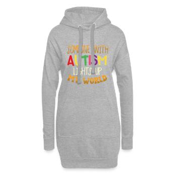 Autismus Autist - Hoodie-Kleid - Grau meliert - Vorne
