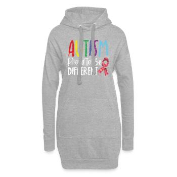 Autismus - Hoodie-Kleid - Grau meliert - Vorne