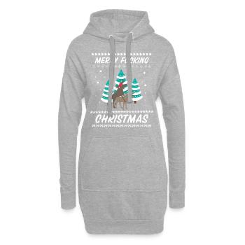 Joyeux Noël baise Noël Noël - Sweat-shirt à capuche long Femme - gris chiné - Devant
