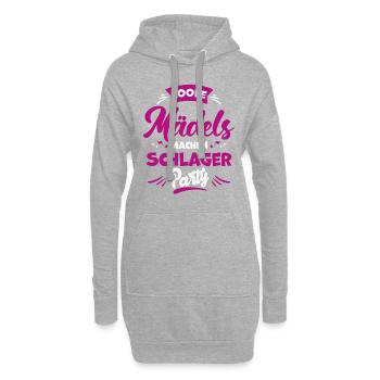 Schlager Mädels Schlagerparty - Hoodie-Kleid - Grau meliert - Vorne