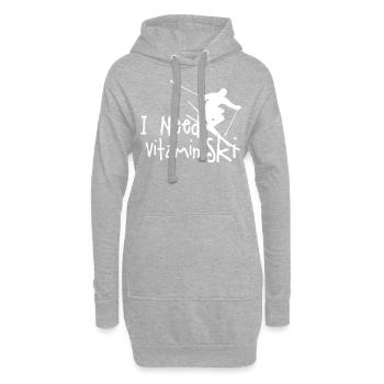 Ski / Ski de descente / Ski - Sweat-shirt à capuche long Femme - gris chiné - Devant