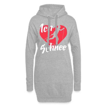 Langlaufen / Langläufer / Skifahrer / Ski - Hoodie-Kleid - Grau meliert - Vorne