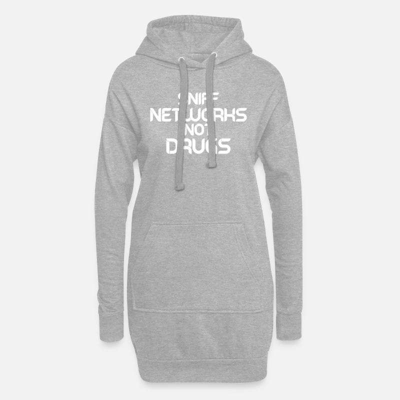 Lustiges Hacker Netzwerk Admin Network Sniffing - Hoodie-Kleid - Grau meliert