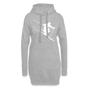 Ski / Ski de fond / Skieur - Sweat-shirt à capuche long Femme - gris chiné - Devant