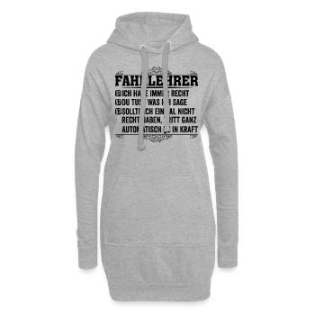 Fahrlehrer Spruch Geschenk Lustig - Hoodie-Kleid - Grau meliert - Vorne