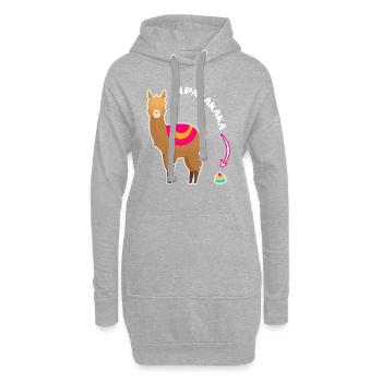 Alpakakaka Alpaka Lama Kaka - Hoodie-Kleid - Grau meliert - Vorne