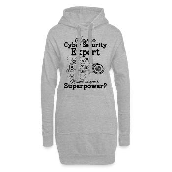 Expert en cybersécurité - Sweat-shirt à capuche long Femme - gris chiné - Devant