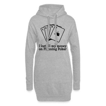 Scrum Planning Poker - Hoodie-Kleid - Grau meliert - Vorne