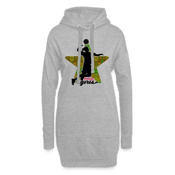 Cadeau d'entraînement sportif pour ballon de volley-ball féminin - Sweat-shirt à capuche long Femme - gris chiné - Devant