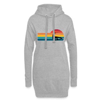 Silhouette de wakeboard - Sweat-shirt à capuche long Femme - gris chiné - Devant