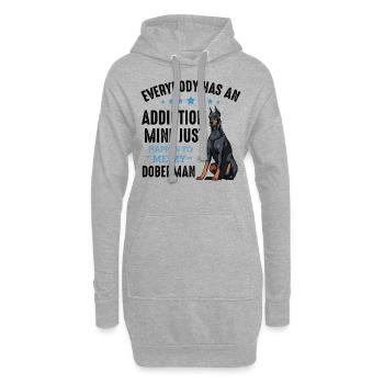 Doberman - Hoodie Dress - heather grey - Front