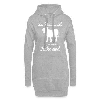 Zuhause ist wo meine Kühe sind - Hoodie-Kleid - Grau meliert - Vorne
