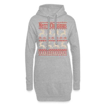 Rennes, Noël moche - Sweat-shirt à capuche long Femme - gris chiné - Devant